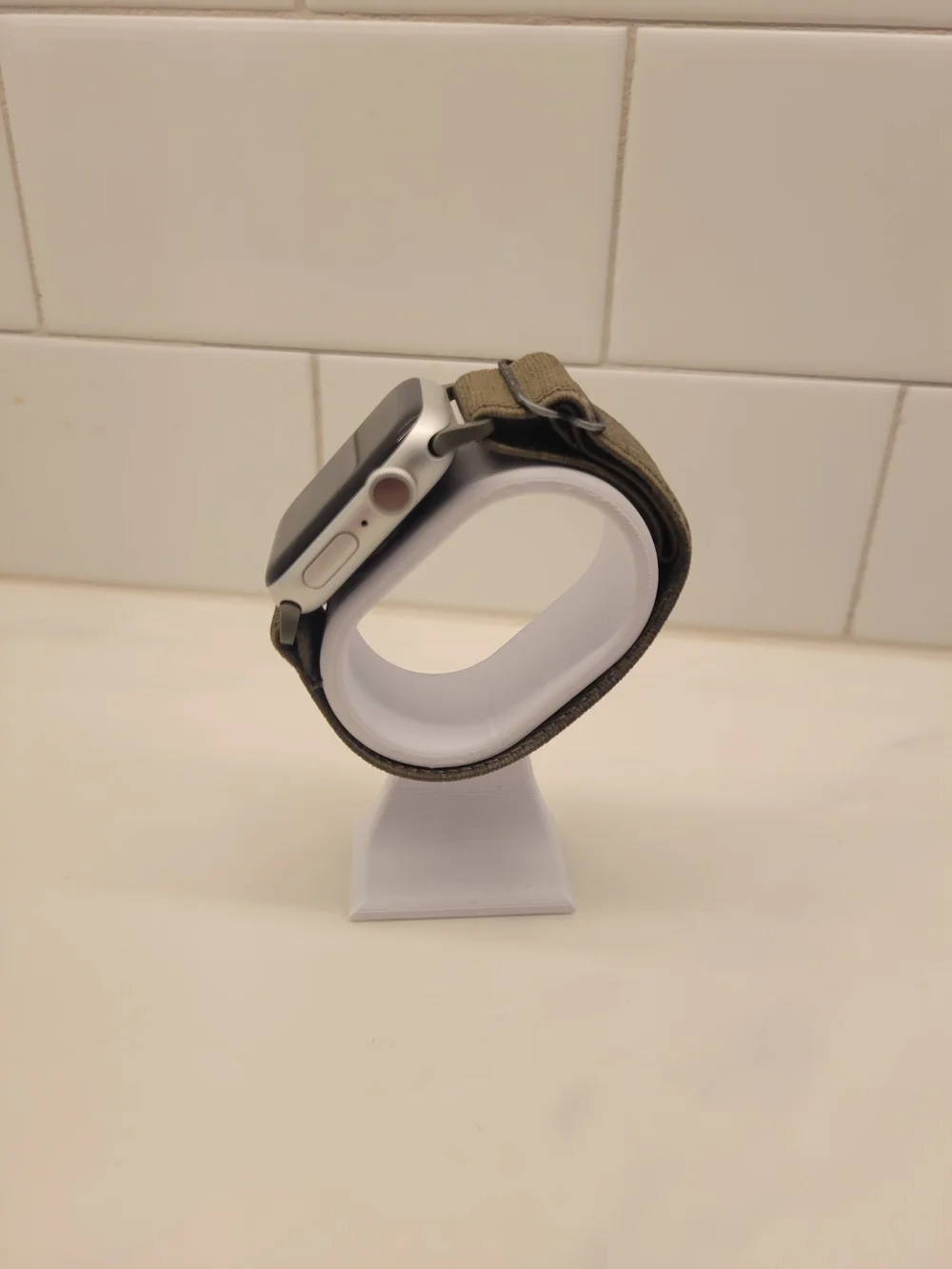 Apple Watch Series 6 with Olive Green Nylon Band